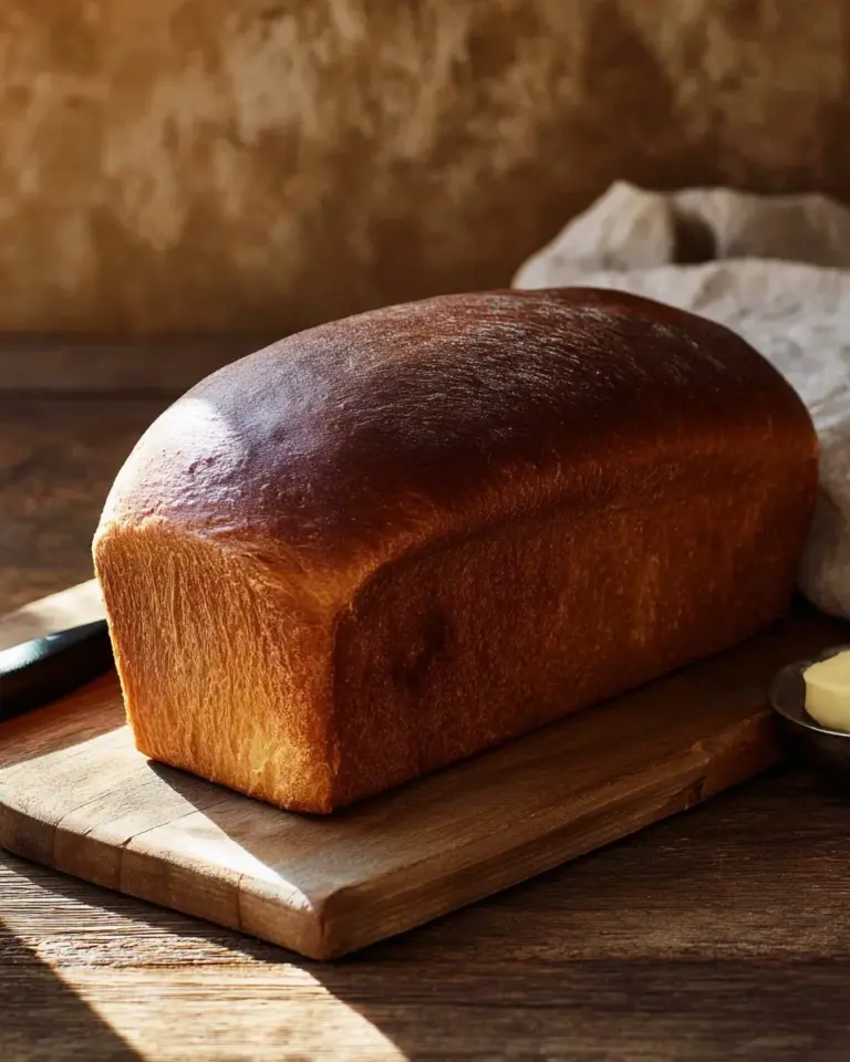 Freshly baked pumpernickel bread on a wooden cutting board