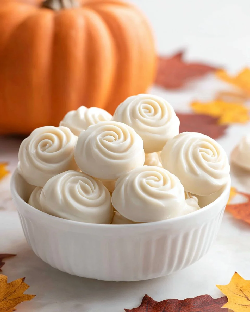 Homemade Pumpkin Truffles coated in chocolate and sprinkled with cinnamon