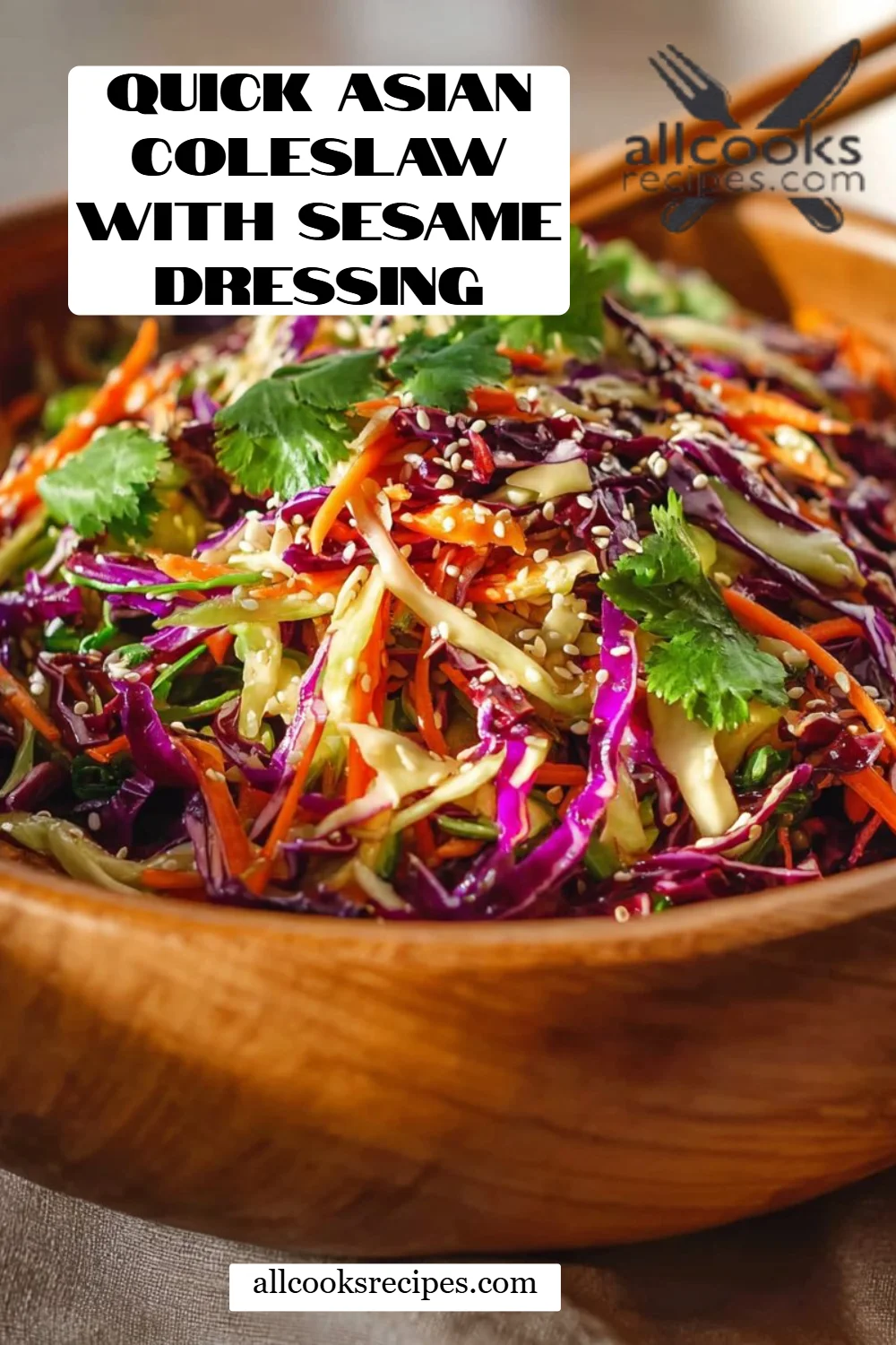 Quick Asian Coleslaw with Sesame Dressing