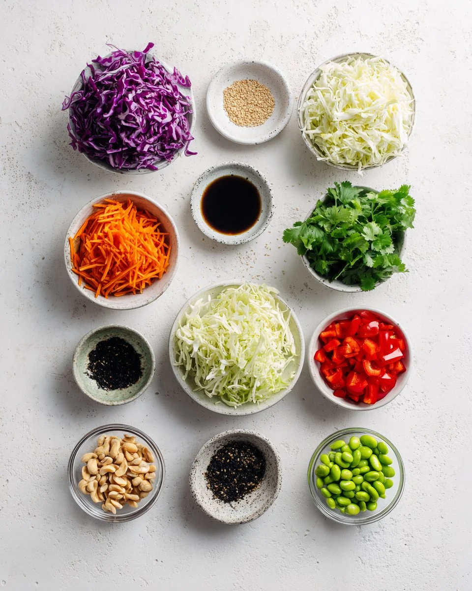 Quick Asian Coleslaw with Sesame Dressing