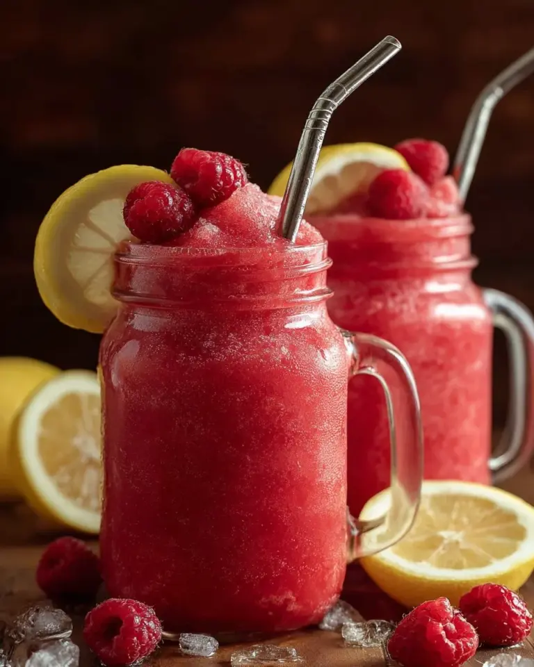 Glass of refreshing raspberry lemonade with slices of lemon on the rim
