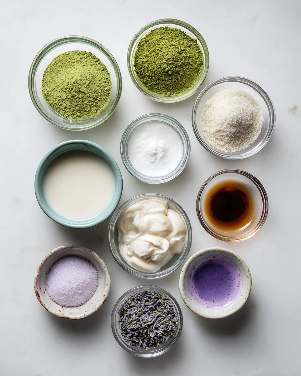 Simple Matcha Latte with Lavender Cold Foam