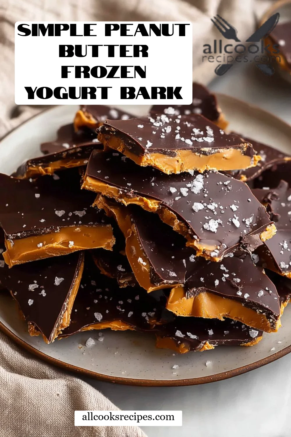 Simple Peanut Butter Frozen Yogurt Bark