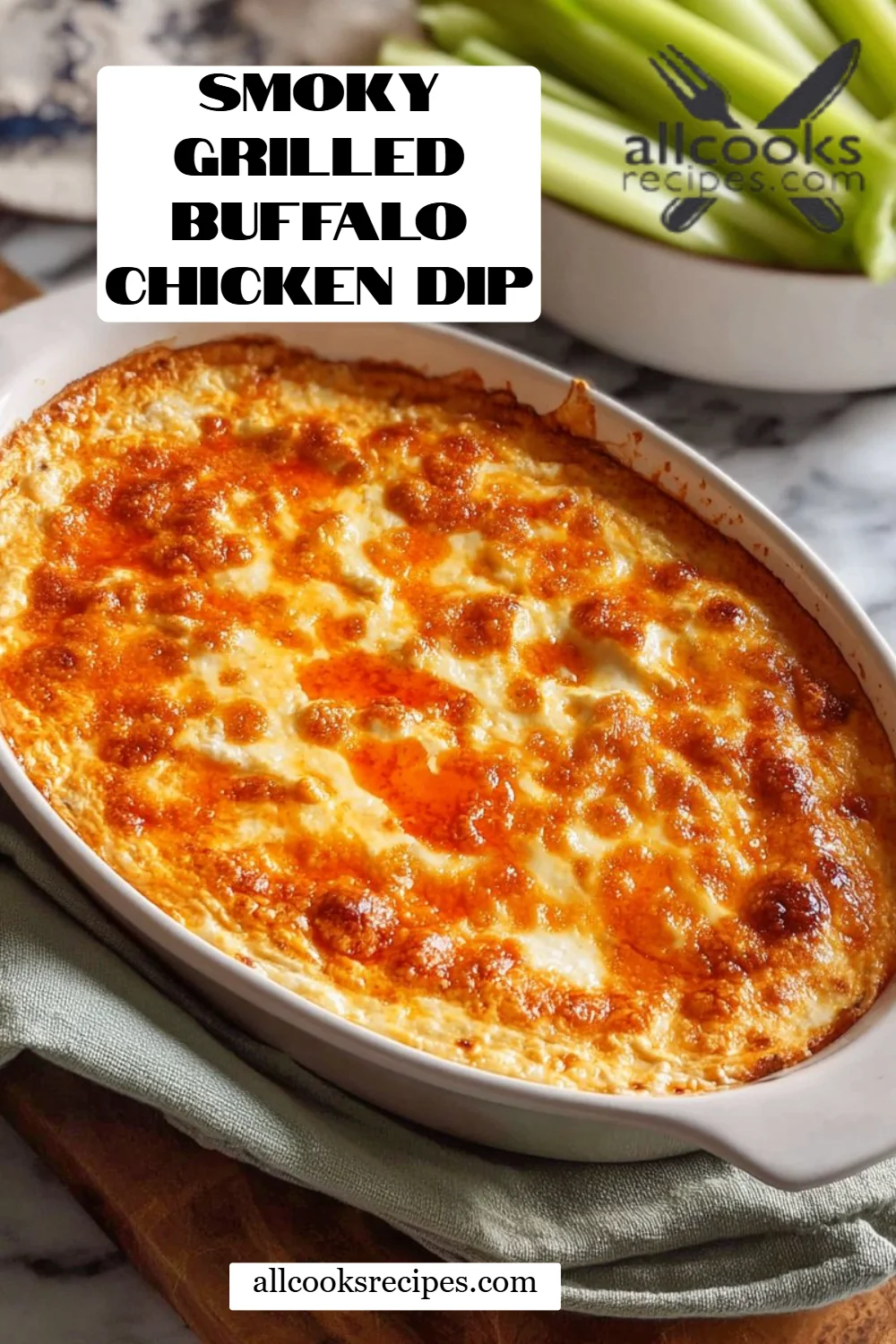 Smoky Grilled Buffalo Chicken Dip