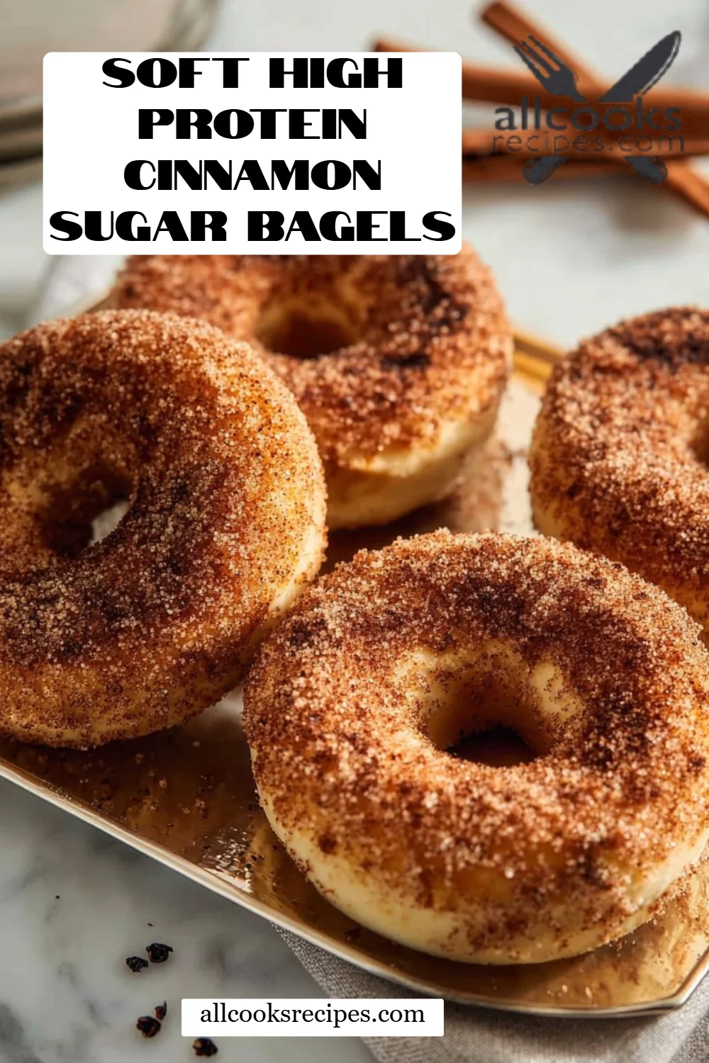 Soft High Protein Cinnamon Sugar Bagels