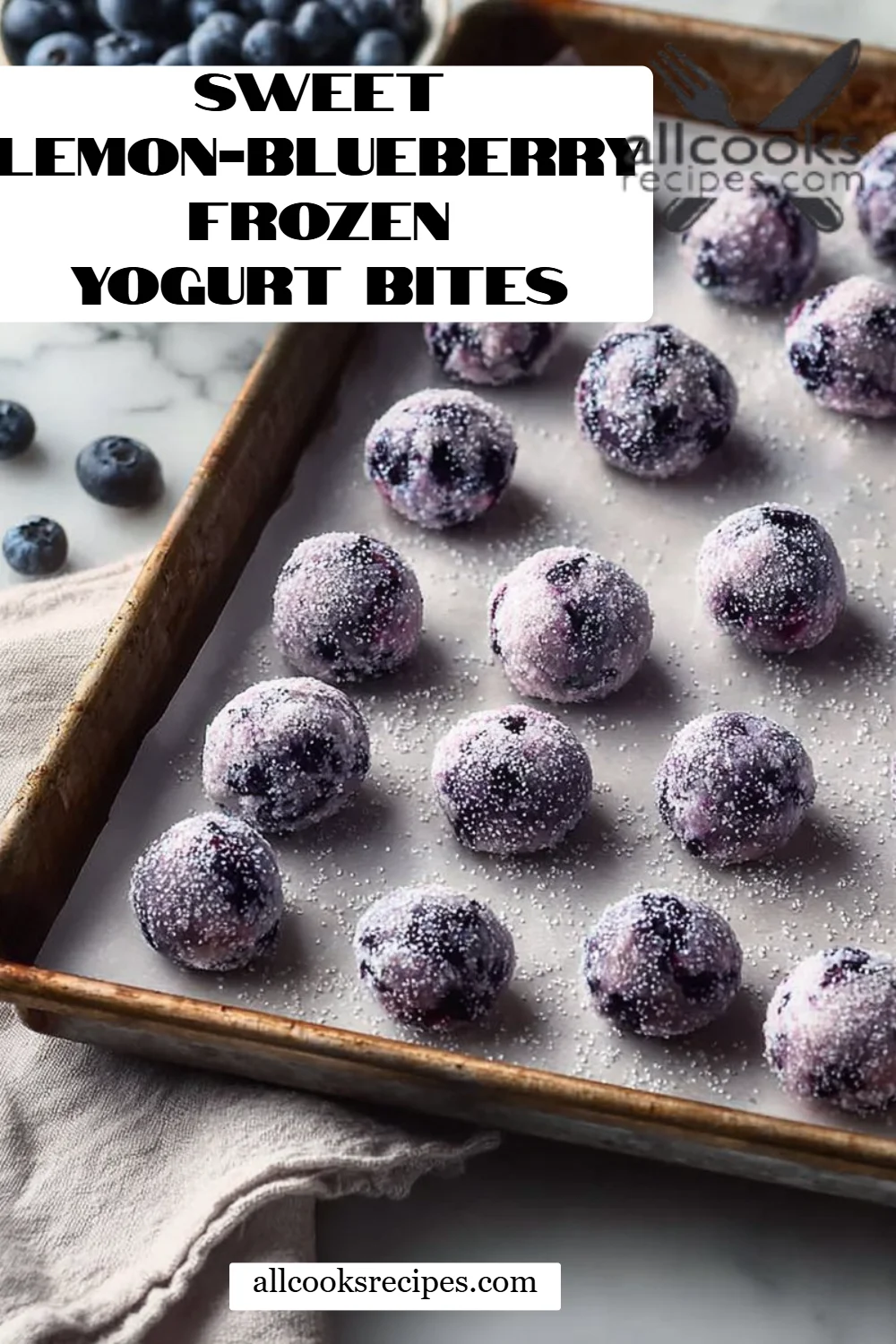 Sweet Lemon-Blueberry Frozen Yogurt Bites