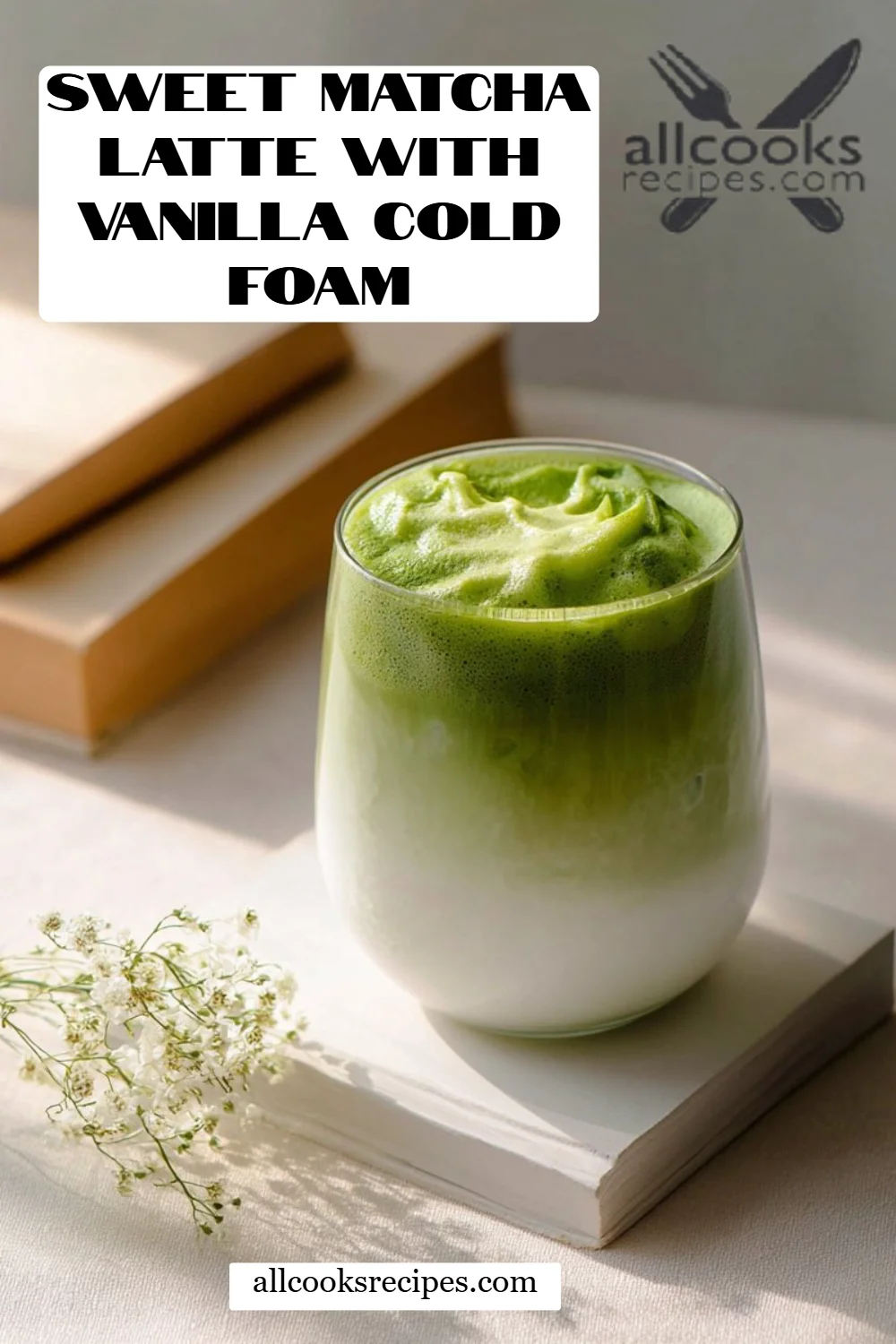 Sweet Matcha Latte with Vanilla Cold Foam