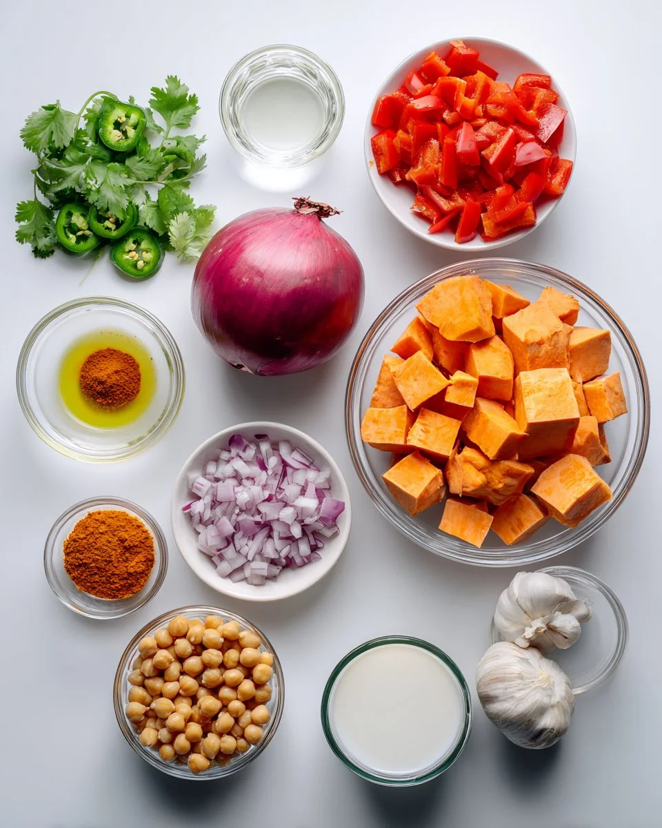 Sweet Potato Curry Chickpea Soup
