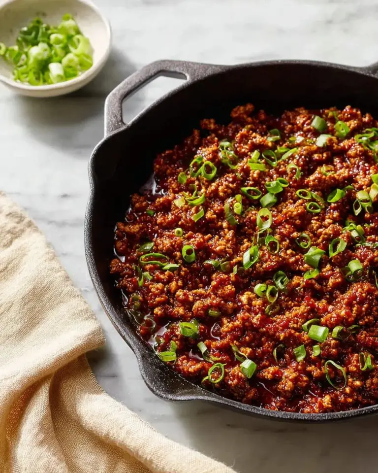 Plate of Tasty Ground Turkey Stir-Fry with Gochujang Sauce
