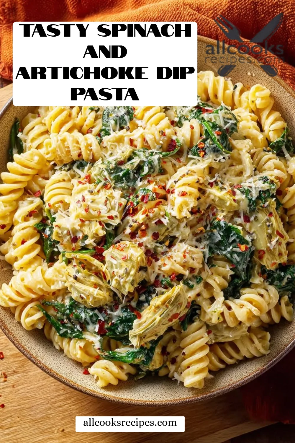 Tasty Spinach and Artichoke Dip Pasta