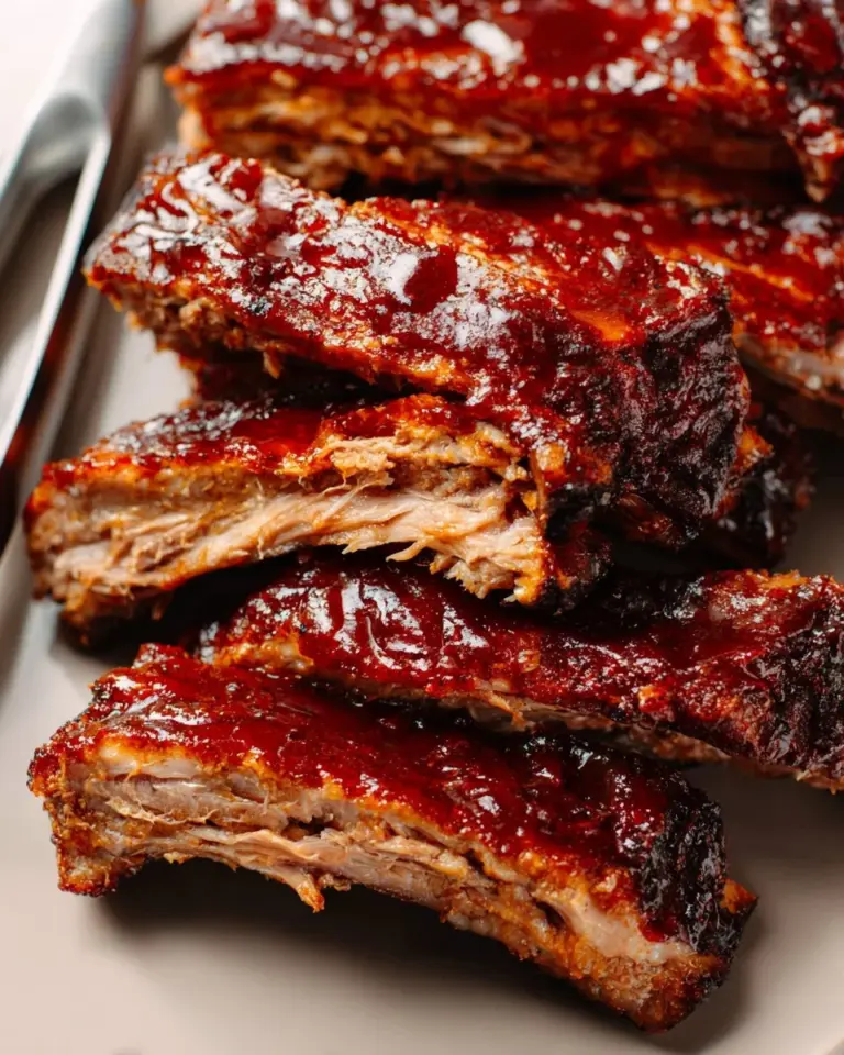 Tender beef back ribs cooked in the oven for a flavorful dinner dish.
