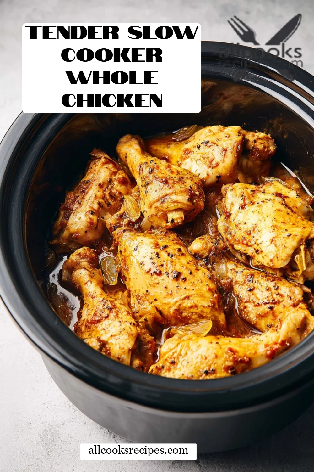 Tender Slow Cooker Whole Chicken