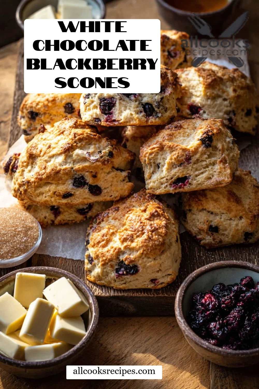 White Chocolate Blackberry Scones