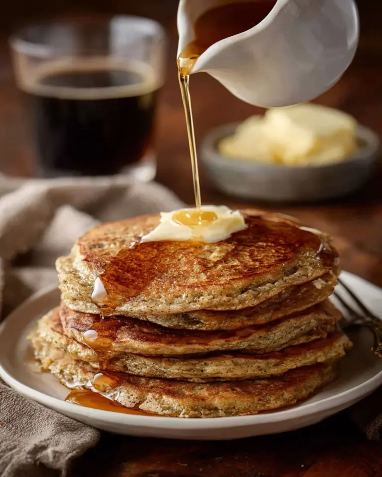 Plate of golden zucchini pancakes served with sour cream and chives.