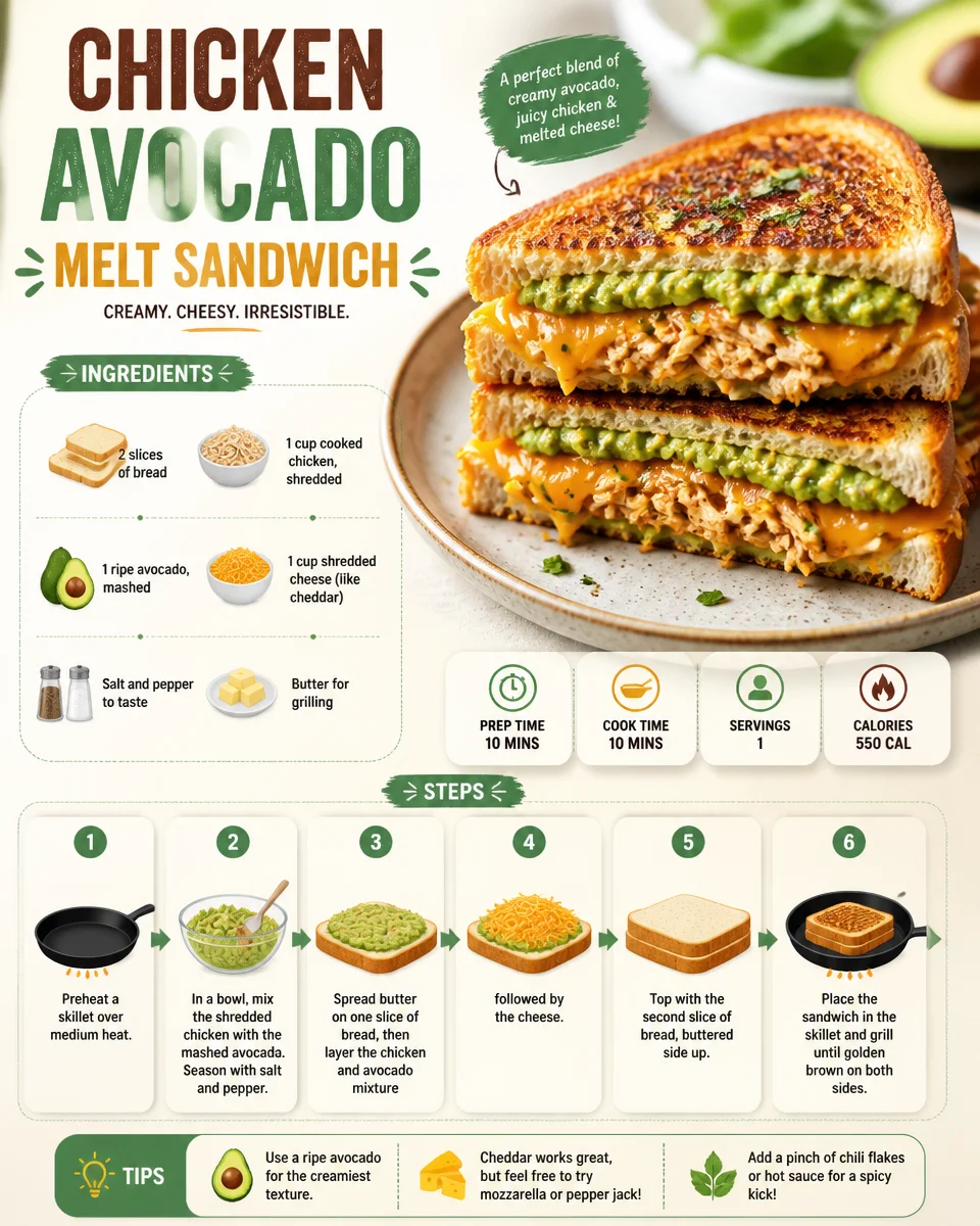 Chicken Avocado Melt Sandwich