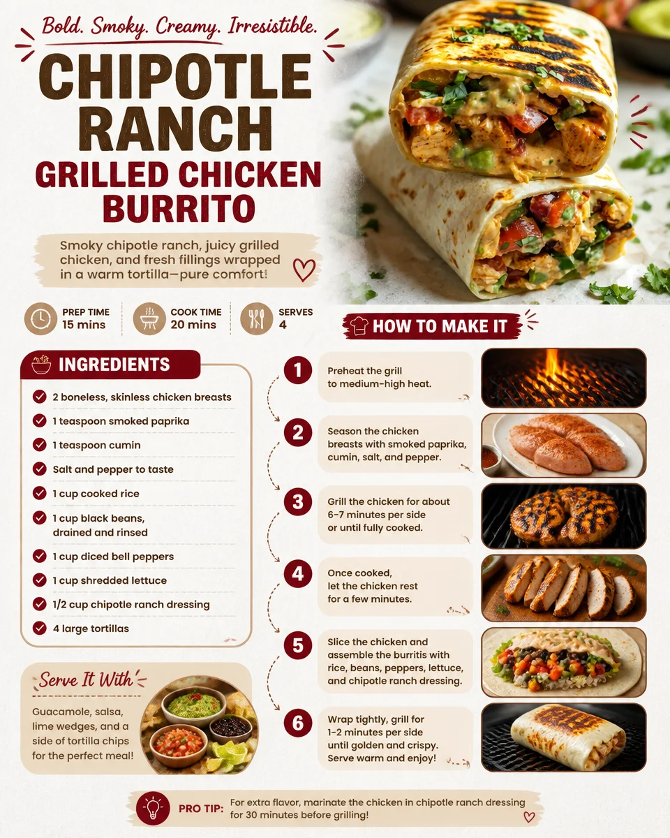 Chipotle Ranch Grilled Chicken Burrito