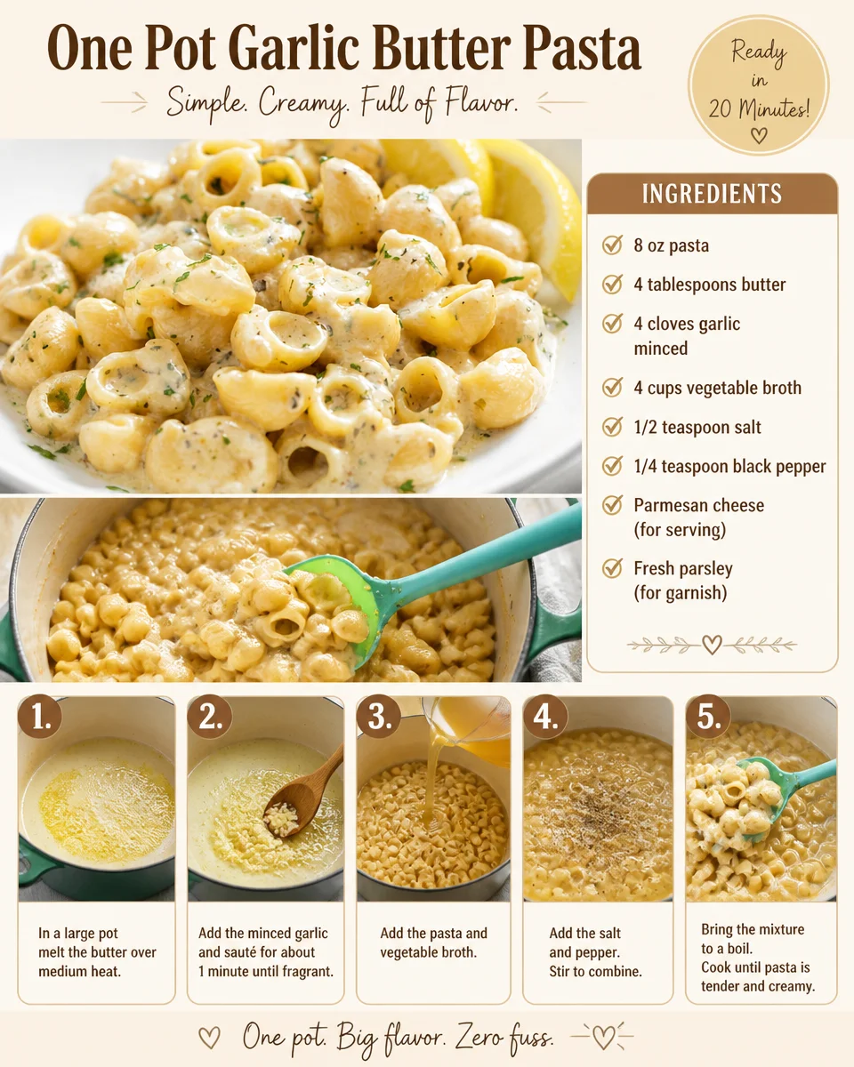 One Pot Garlic Butter Pasta